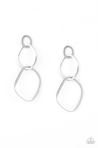 Twisted Trio - Silver earrings