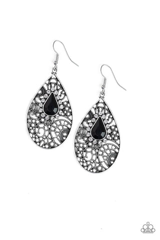 Modern Monte Carlo - Black earrings