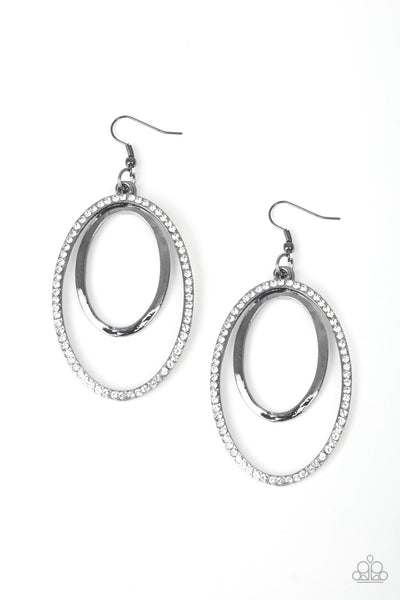 Wrapped In Wealth - Black gunmetal earrings