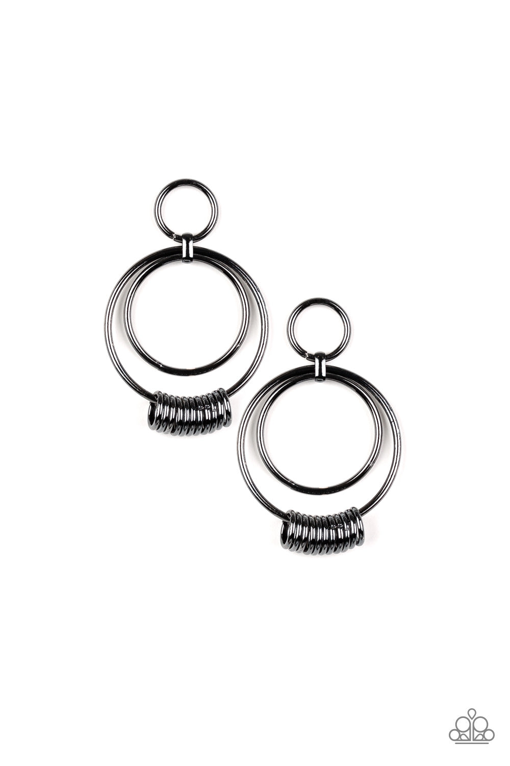 Retro Revolution - Black gunmetal earrings