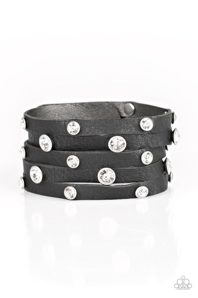 Rhinestone Reputation - Black urban bracelet