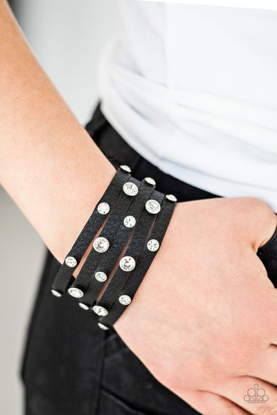 Rhinestone Reputation - Black urban bracelet