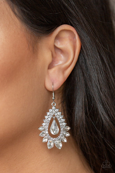 Boss Brilliance - White earrings