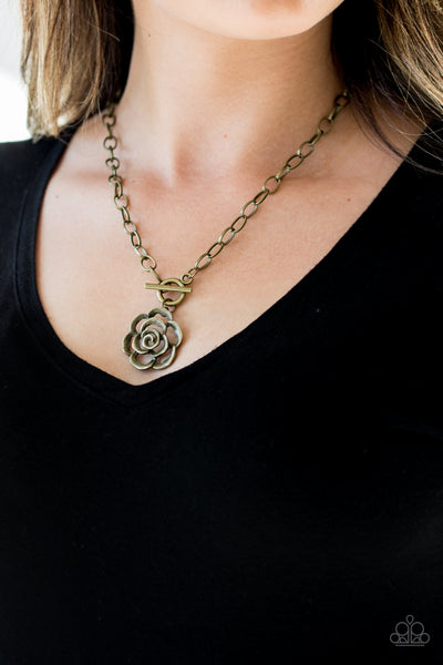 Beautifully In Bloom - Brass necklace