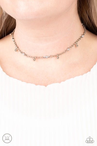 What A Stunner - White Necklace Choker