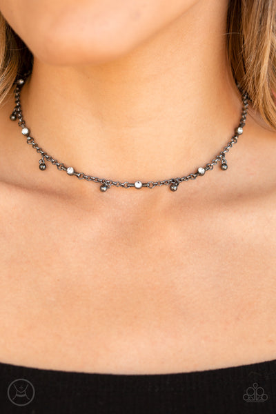 What A Stunner - Black gunmetal necklace