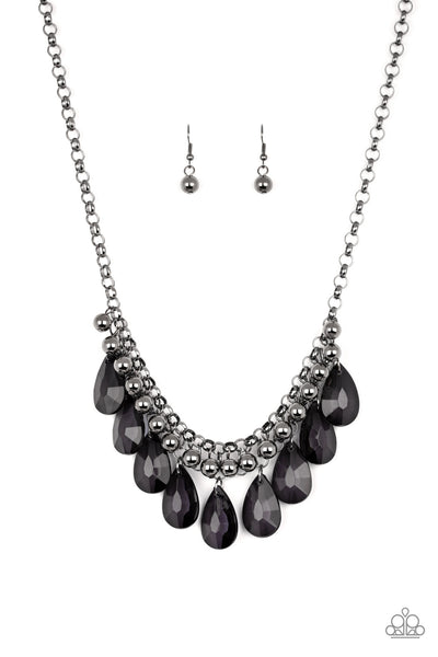 Fashionista Flair - Black gunmetal necklace