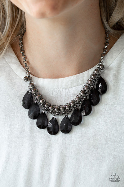 Fashionista Flair - Black gunmetal necklace