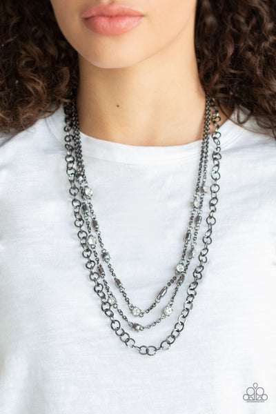 Metro Mixer - Black gunmetal necklace