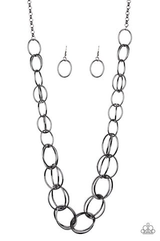 Elegantly Ensnared - Black Necklace