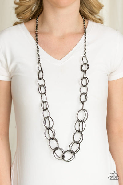 Elegantly Ensnared - Black Necklace