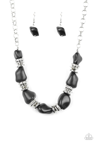 Stunningly Stone Age - Black necklace