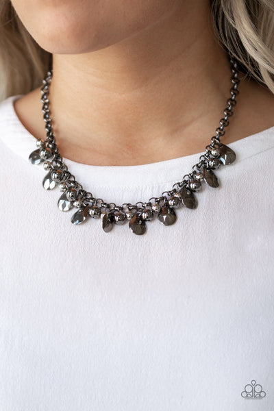 Stage Stunner - Black gunmetal necklace
