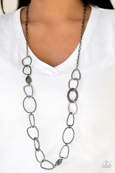 Metro Nouveau - Black gunmetal necklace