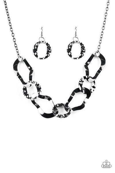 Capital Contour - Black gunmetal necklace