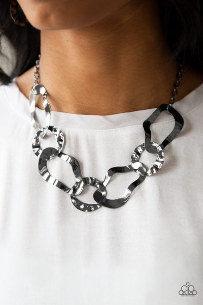 Capital Contour - Black gunmetal necklace