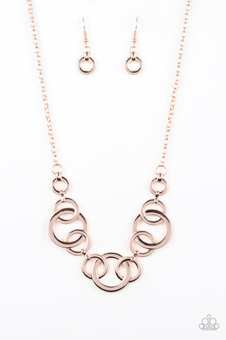 Going In Circles - Rose Gold Necklace