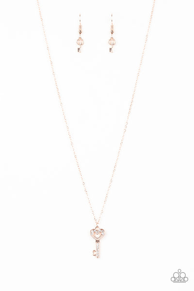 Lock Up Your Valuables - Rose Gold necklace