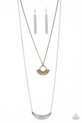 Tribal Trek - Multi brass, silver necklace