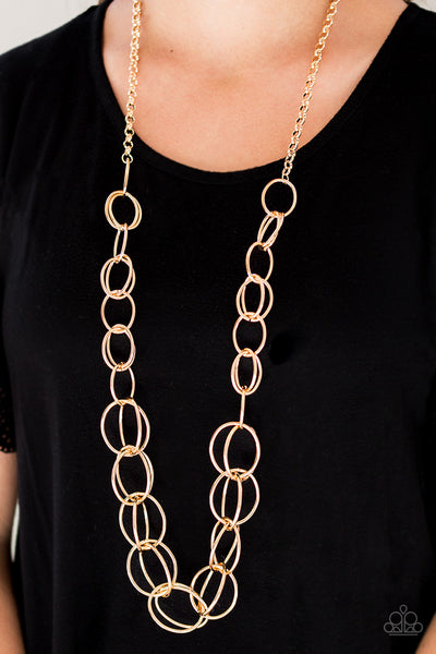 Elegantly Ensnared - Gold Necklace