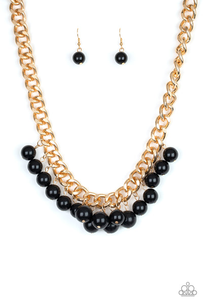 Get Off My Runway - Gold black necklace