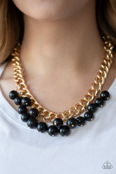 Get Off My Runway - Gold black necklace