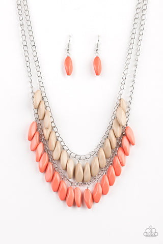 Beaded Boardwalk - Orange necklace