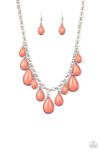 Jaw-Dropping Diva - Orange Necklace