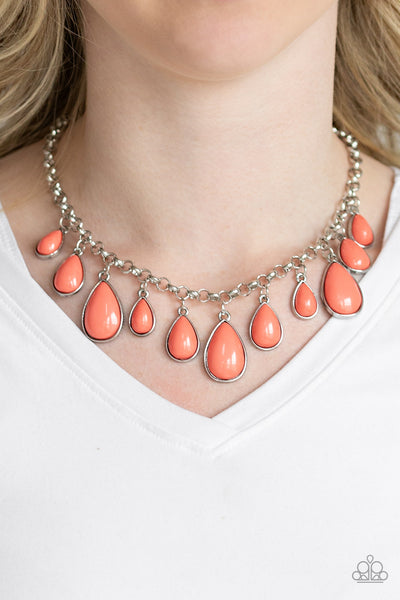 Jaw-Dropping Diva - Orange Necklace