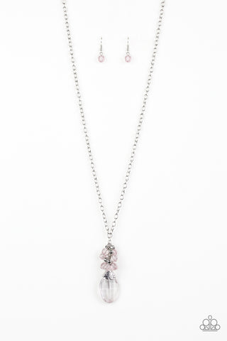 Crystal Cascade - Pink necklace