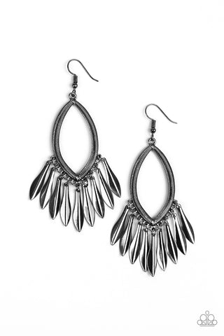 My FLAIR Lady - Black gunmetal earrings