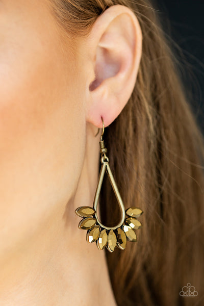 Be On Guard - Brass earrings