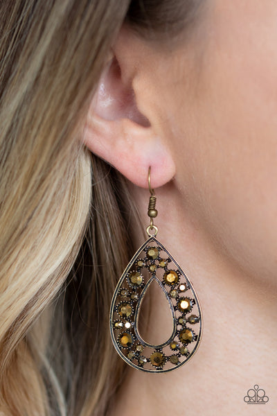 Midnight Magic - Brass Earring