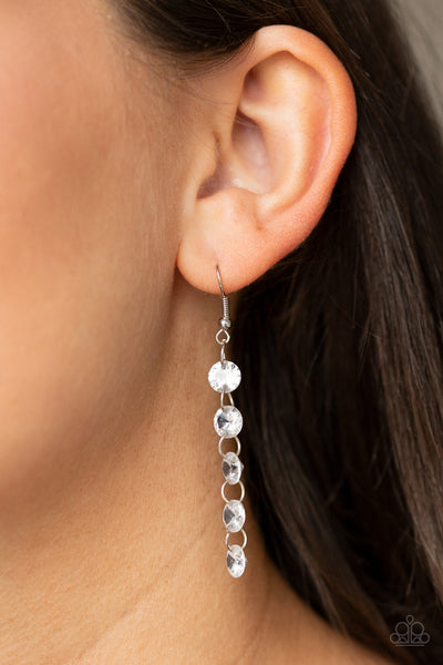 Trickle-Down Effect - White earrings