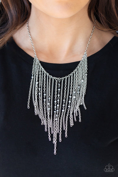 First Class Fringe - Silver necklace