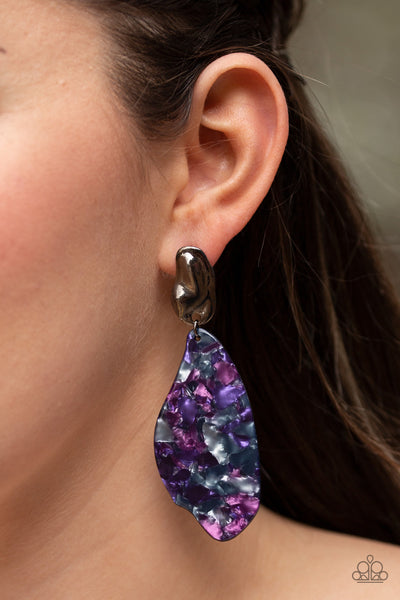 Fish Out Of Water - Purple earrings