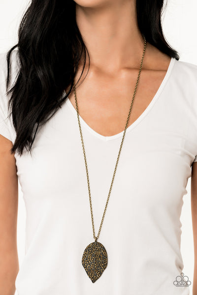 Natural Re-LEAF - Brass necklace