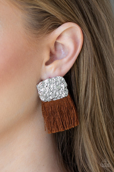 Plume Bloom - Brown earrings