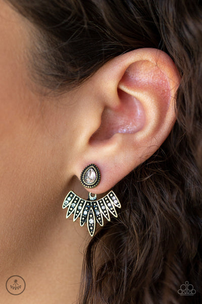 Wing Fling - Brass Earrings