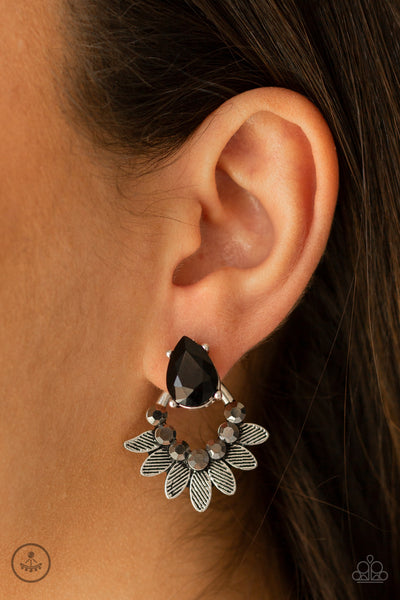 Crystal Canopy - Black Earring
