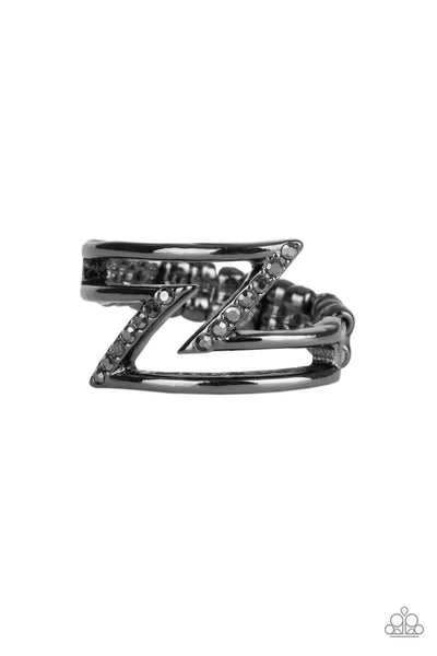 5th Avenue Flash - Black  gunmetal rings