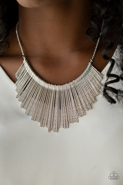 Metallic Mane - Silver necklace