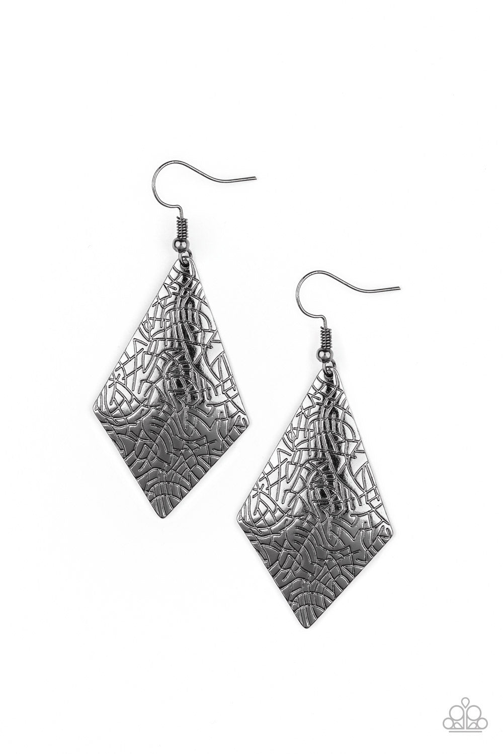 Texture Retreat - Black gunmetal earrings