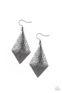 Texture Retreat - Black gunmetal earrings