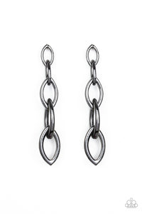 Street Spunk - Black gunmetal earrings