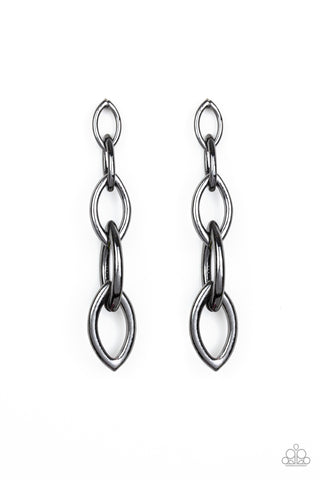 Street Spunk - Black gunmetal earrings