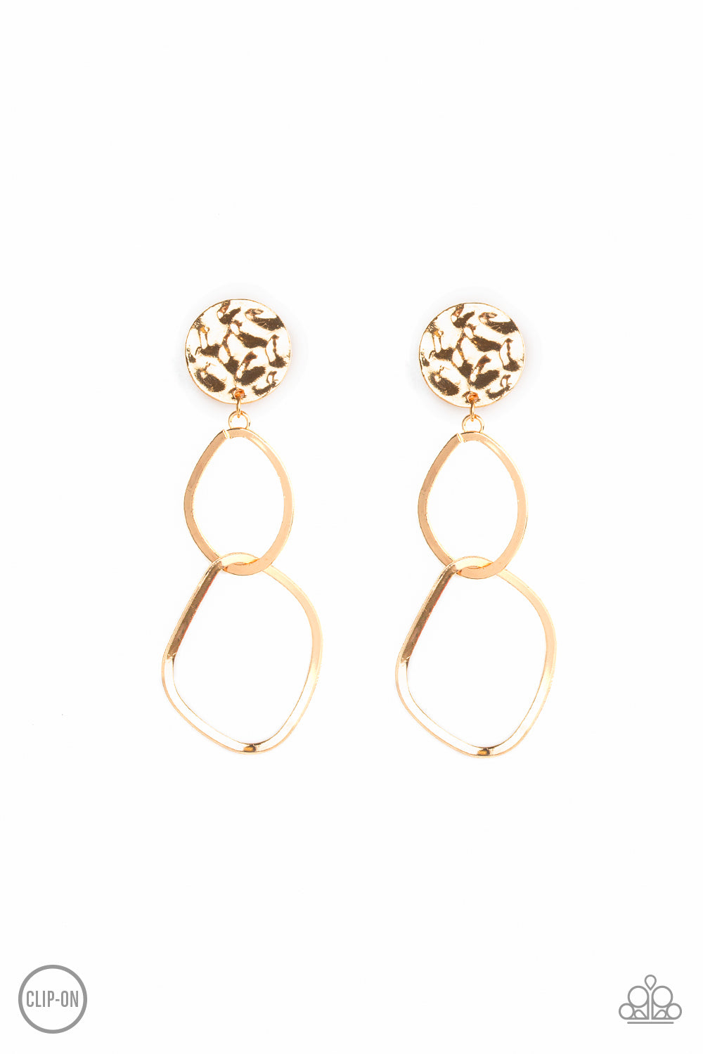 Modern Reflections - Gold clip-on earrings