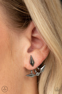 Metal Origami - Black Gunmetal Earring