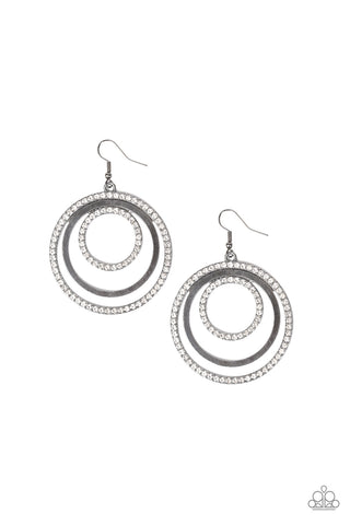 Rippling Refinement - Black earrings