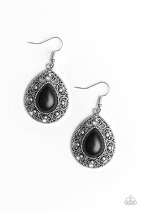 Stone Story - Black earrings